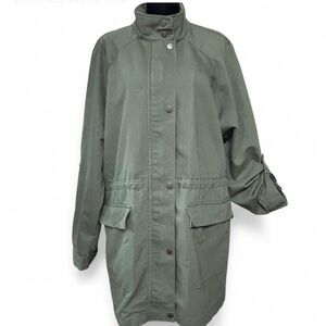 A NEW DAY Green Utility Jacket with High Collar and Relaxed Silhouette XXL. NWOT